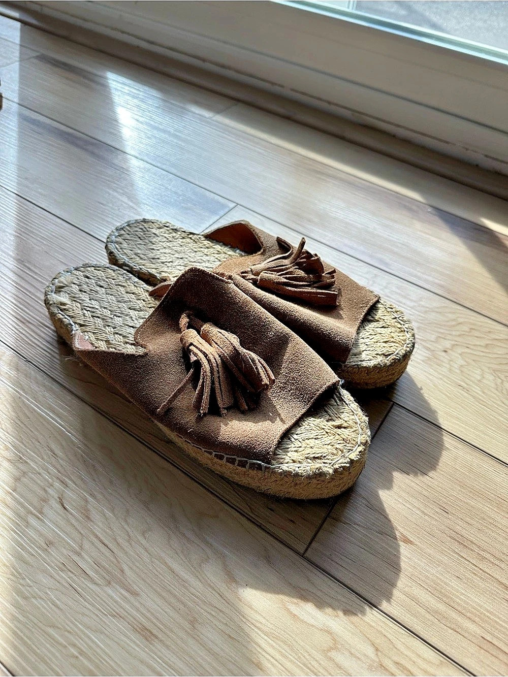 Leather/Suede Espadrille Sandals